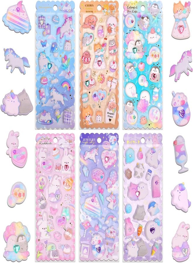 Parshya Kawaii 3D Puffy Stickers for Kids, 3D Stickers for Craft Book & Scrapbook, Self-Adhesive Kawaii Stickers Set, Cute Stickers for Girls and Boys(Random Theme) (Cute Little Animal) - Image 1