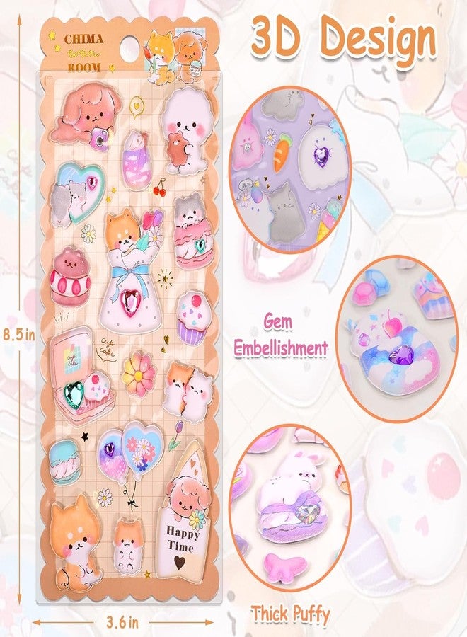 Parshya Kawaii 3D Puffy Stickers for Kids, 3D Stickers for Craft Book & Scrapbook, Self-Adhesive Kawaii Stickers Set, Cute Stickers for Girls and Boys(Random Theme) (Cute Little Animal) - Image 2