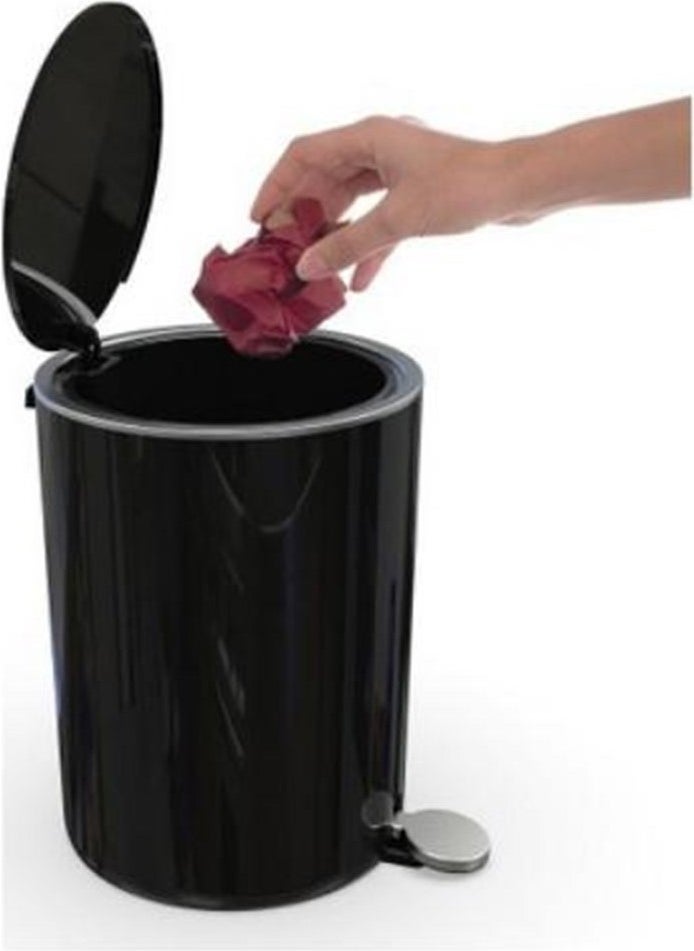 Primanova - Lenox Dustbin with Pedal 5 Liter Black - Image 1