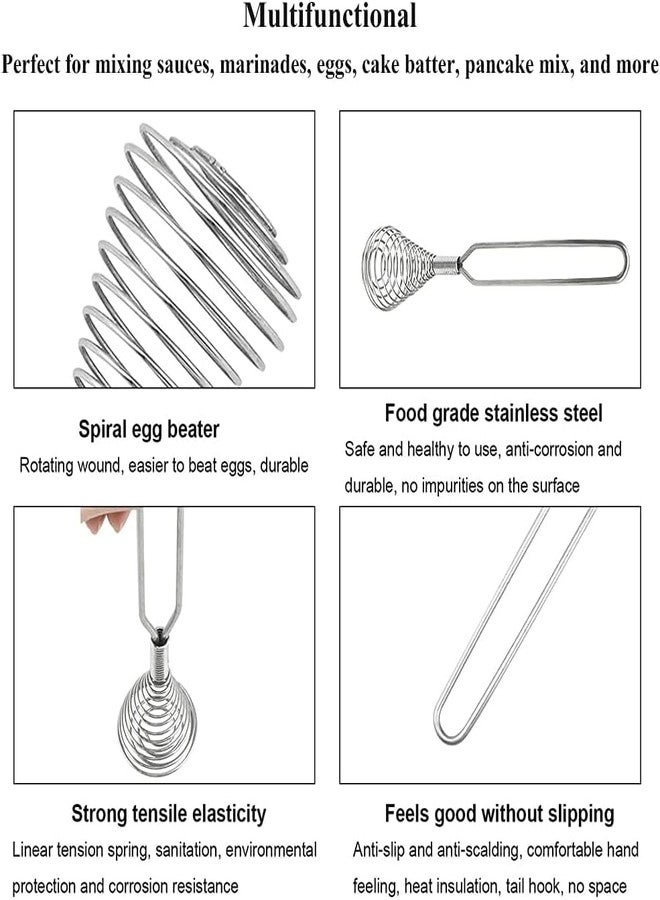 AXENTA Stainless Steel Spring Coil Whisk Wire Whip Cream Egg Beater Gravy Cream Hand Mixer Kitchen Tool Accessories for Mixing, Blending, Beating, Stirring, Cooking - Image 5