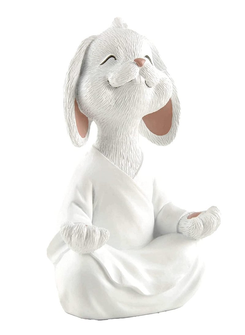 JOGAMS Whimsical Rabbit Figurine Meditation Yoga Decor Collectible Bunny Lover Gifts for Women White  - Image 5