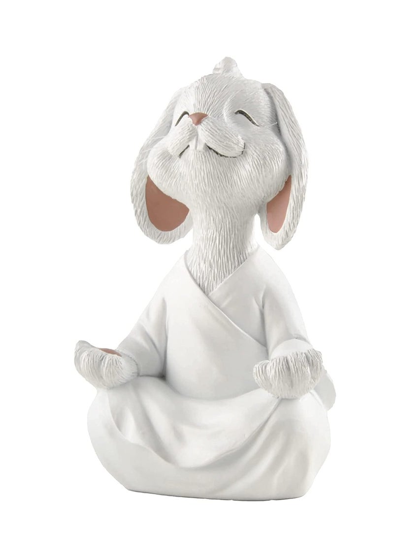 JOGAMS Whimsical Rabbit Figurine Meditation Yoga Decor Collectible Bunny Lover Gifts for Women White  - Image 4