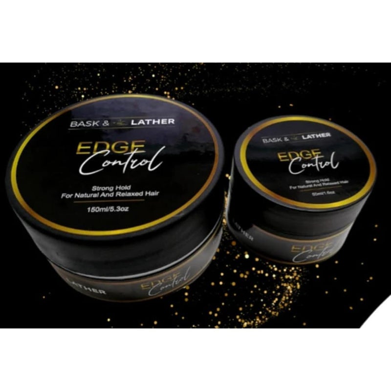 BASK & LATHER Strong Hold Edge Control Gel with Castor Oil, Non-Greasy, Non-Flaking, No White Cast, Long Lasting, Supports Hair Growth, Natural Formula, For All Hair Types, 5.3 Fl Oz - Image 2