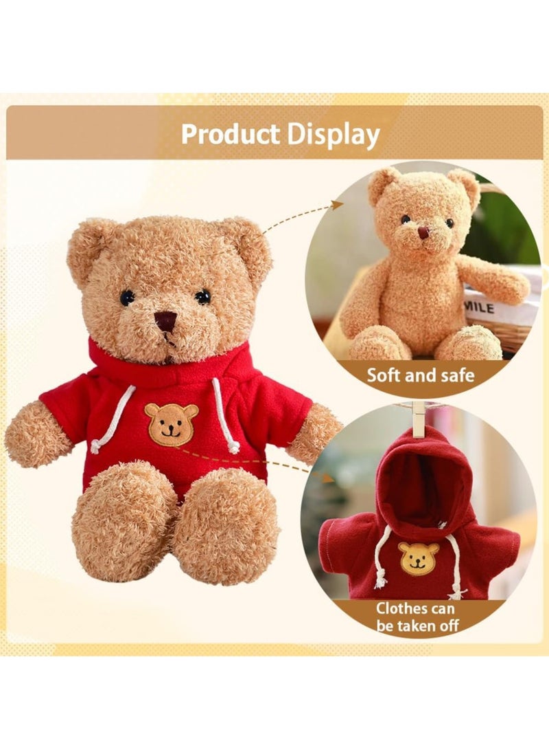 Cute Teddy Bear Plush Stuffed Animal, Teddy Bear with Clothes, Gifts for Children( Brown) - Image 1