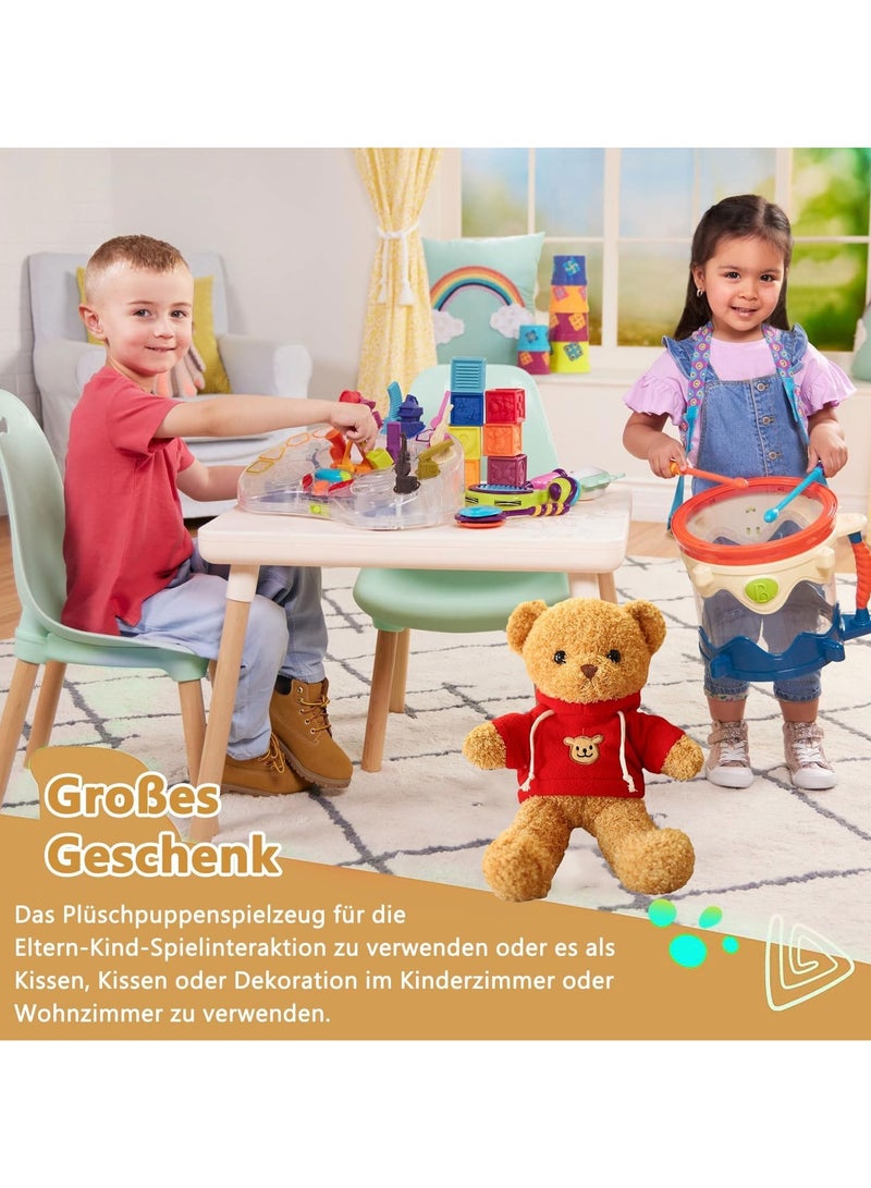 Cute Teddy Bear Plush Stuffed Animal, Teddy Bear with Clothes, Gifts for Children( Brown) - Image 3