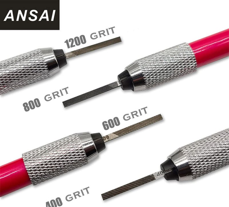 ANSAI Precision File Set for Scale Model Hobbies Tools Plastic Models, File File Pen, 400,600,800,1200 Grit (A Set of 4) (A Set of 4) - Image 3