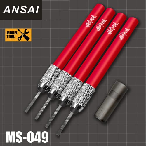 ANSAI Precision File Set for Scale Model Hobbies Tools Plastic Models, File File Pen, 400,600,800,1200 Grit (A Set of 4) (A Set of 4) - Image 2