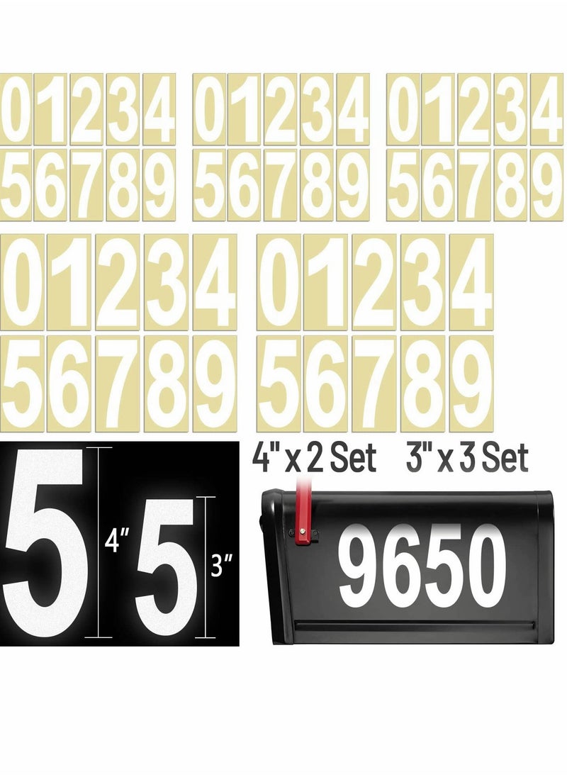 SYOSI - Reflective Mailbox Numbers for Outside 50PCs Waterproof Stickers 3'' and 4'' Self Adhesive 0 to 9 Vinyl Number Signs Window Door Cars Trucks Home Business Address - Image 1