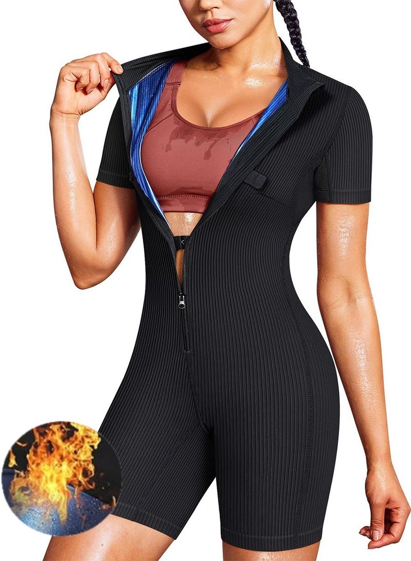 RATSAW Sauna Suit for Women Full Body Jumpsuit Waist Trainers for Women Belly Fat Workout Sweat Suit - Image 1