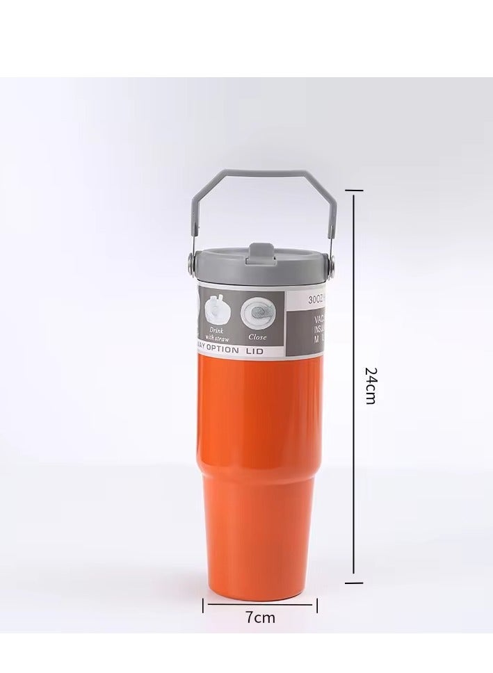 زجاجة مياه استانلس 304  - بوتل مياه مع غطاء محمول، ترمس معدني معزول بالتفريغ، مصنوع من الفولاذ المقاوم للصدأ | قارورة - Image 4