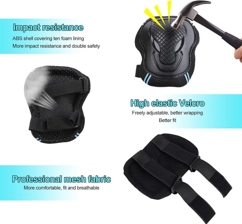 Protective Gear Set - Knee Pads, Elbow Pads, and Wrist Guards for Kids, Youth, and Adults - Ideal for Cycling, Skating, and Outdoor Sports - Image 3