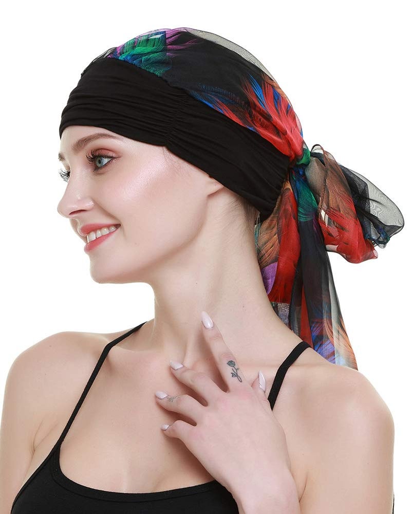 FocusCare Chemo Scarf Headwear for Bald Head Women Cancer Viscose Rainbow - Image 1
