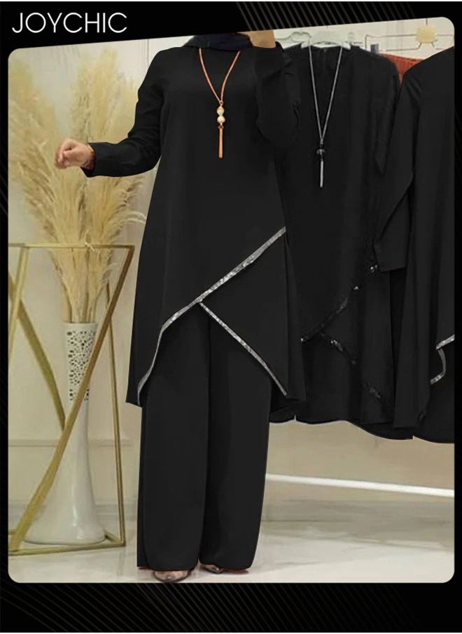 Joychic 2 Piece Casual Muslim Women Long-sleeved Sets for Sping and Autumn  - Image 2