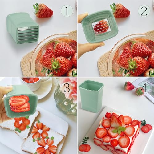 quskay 3Pcs Strawberry Slicer Cup：Fruit Slicer Cup for Strawberry Egg Banana Mushroom Cucumber Kiwi and Veggie Salad Speed Cutter the Kitchen Portable Slicing Tool (3Pcs) - Image 5
