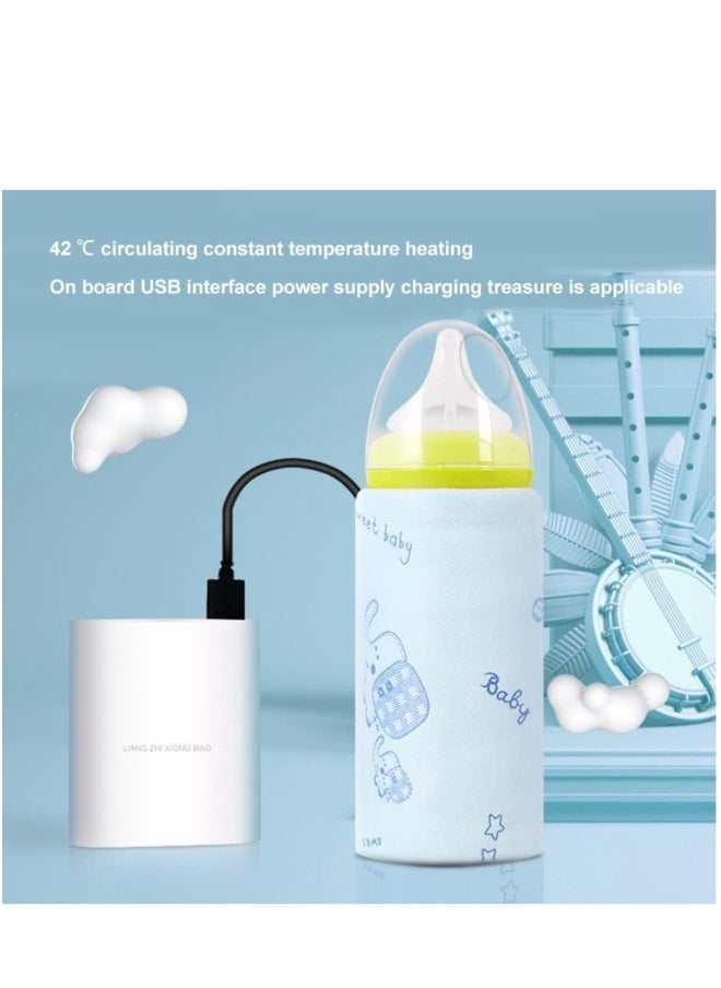 Generic Baby Bottle Warmer Usb Portable Travel Infant Baby Feeding Bottle Water Constant Temperature Milk Warmer Feeding Bottle Warmer Heater For Car Travel Long Trip(Blue)  - Image 2