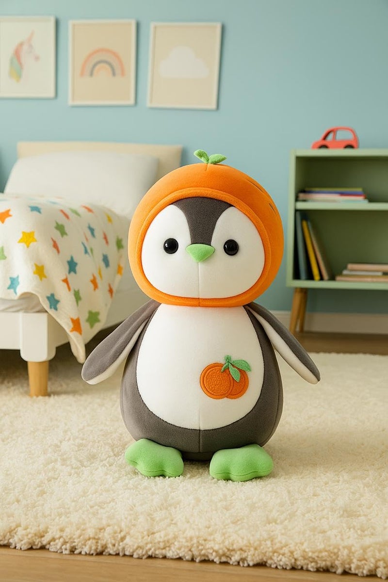 Softdreams Soft Plush Toy for Kids – Cute Stuffed Animal Soft Toy – Soft Cuddly Toy for Baby Boys & Girls, Return Gift -Orange Baby Penguin 25cm - Image 4
