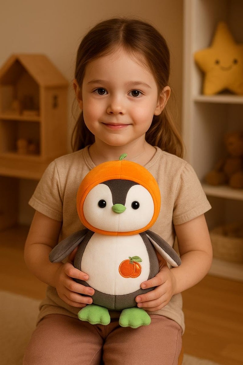 Softdreams Soft Plush Toy for Kids – Cute Stuffed Animal Soft Toy – Soft Cuddly Toy for Baby Boys & Girls, Return Gift -Orange Baby Penguin 25cm - Image 3