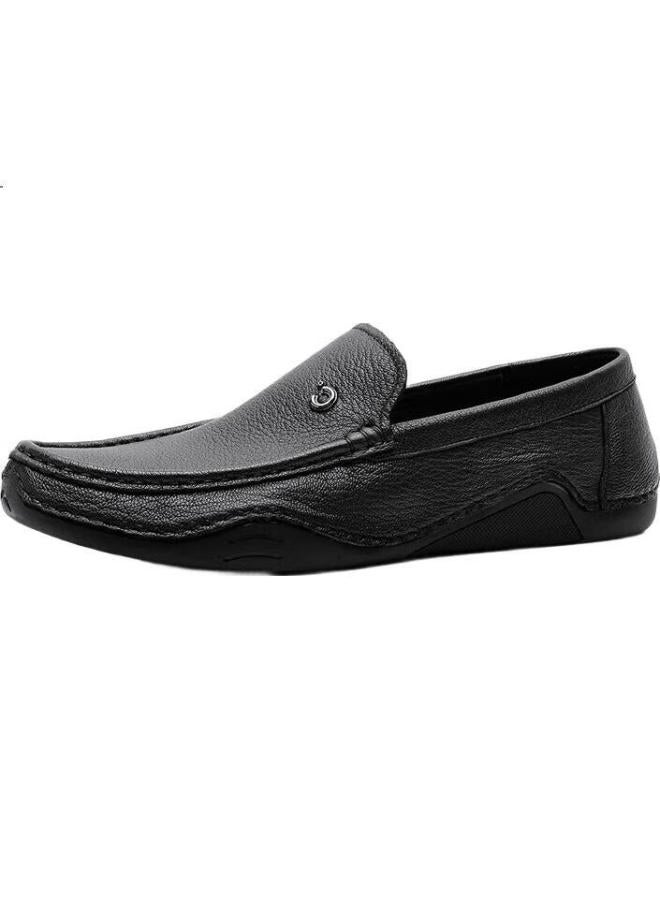 C.BANNER Men'S Sheepskin Business Casual Leather Shoes Comfortable Loafers Soft Bottom Penny Shoes J01D1211 Black 40 - Image 2