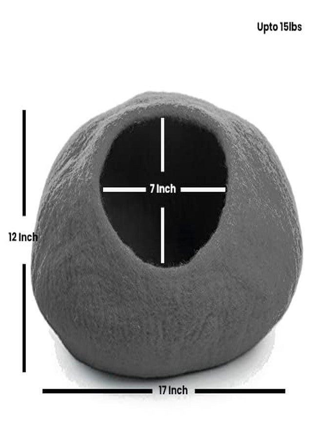 Woolygon Premium Wool Cat Cave Bed - Felt Cat Cave Handmade from 100% Merino Wool, Pet Friendly Felt Cat Bed for Indoor Cats and Kittens - Image 2