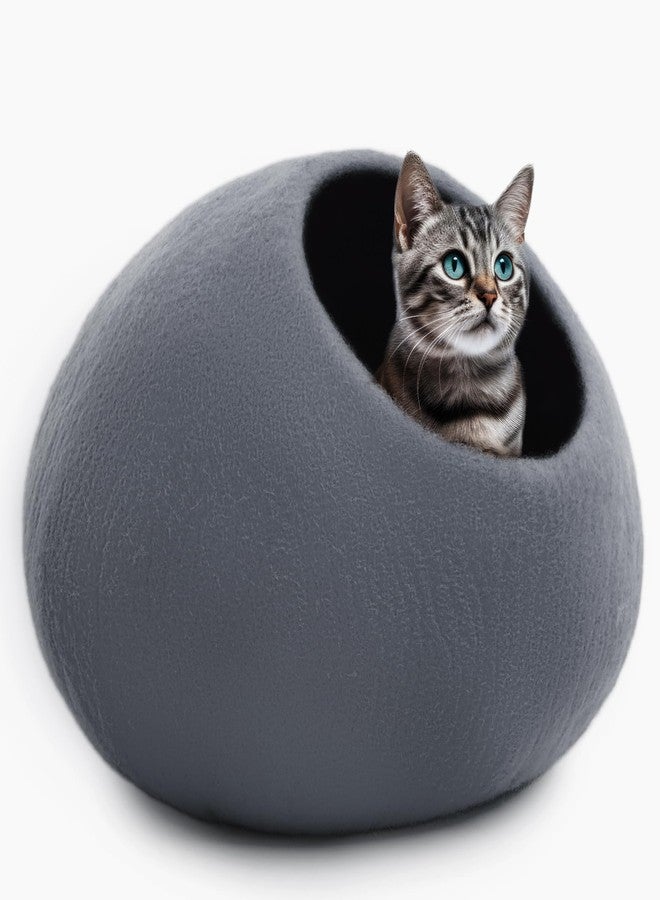 Woolygon Premium Wool Cat Cave Bed - Felt Cat Cave Handmade from 100% Merino Wool, Pet Friendly Felt Cat Bed for Indoor Cats and Kittens - Image 1
