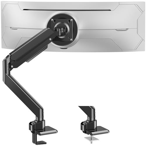 MOUNTUP Heavy Duty Monitor Arm for 49 inches, 44 lbs Curved Screens, Ultrawide Single Monitor Desk Mount, Monitors Stand for Samsung Odyssey G9 and More, VESA Mount with Clamp & Grommet Base - Image 1