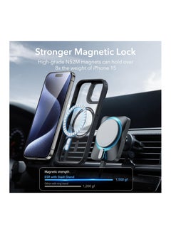 ESR ESR for iPhone 15 Pro Max Case Cover, Compatible with MagSafe, Grade Protective Case, Built-In Stash Stand Phone Case, Scratch-Resistant Back Cover, Classic Series, Clear Black  - Image 5