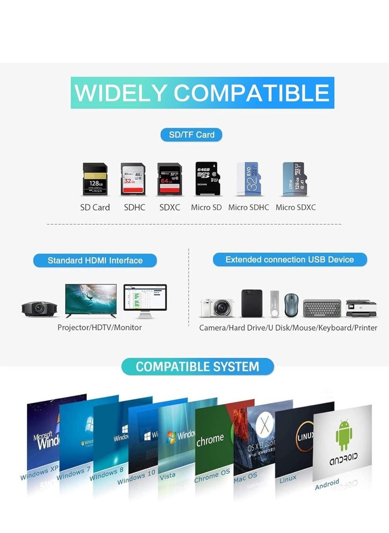 JAJEEK "NEW 6-in-1 USB-C Hub Docking Station – 4K HDMI, SD/TF Card Slots, 2 USB 3.0 Ports & 60W Power Delivery for Seamless Connectivity" - Image 5