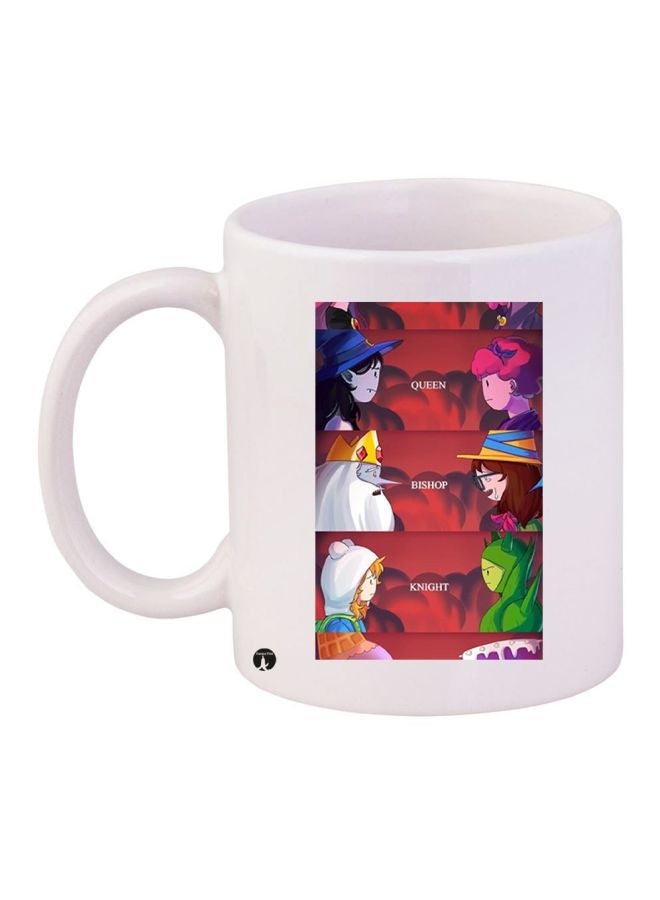 RYN Anime Printed Coffee Mug White/Red/Green 11ounce