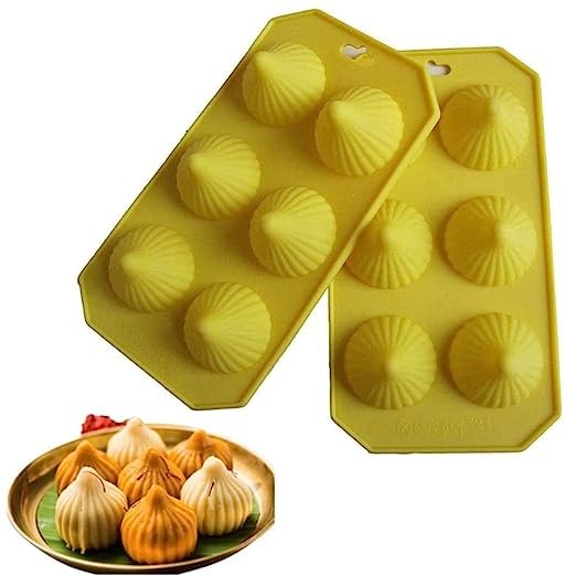 MoldBerry Silicone Chocolate Mould | 6 Cavity Silicone Modak Shape Chocolate Mould | Modak Filling Mould for Brownie, Cake, Cookie, Fondant, Candy, Pudding (Multicolor - PK1) - Image 5