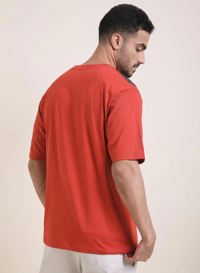 Difference of Opinion Men Oversized Crew Neck Printed T-Shirt