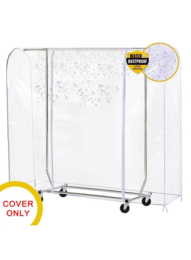 Clear Garment Rack Cover Dustproof Clothes Rack Cover With 2 Durable Zipper Clothing Waterproof Protector L 71X20X60 Inch  - Image 2