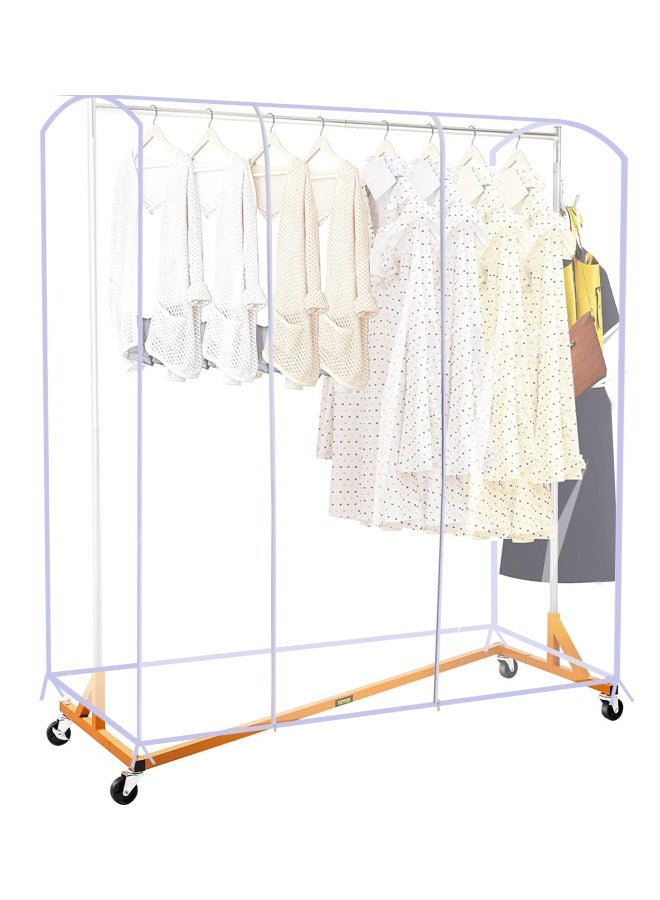 Clear Garment Rack Cover Dustproof Clothes Rack Cover With 2 Durable Zipper Clothing Waterproof Protector L 71X20X60 Inch  - Image 4