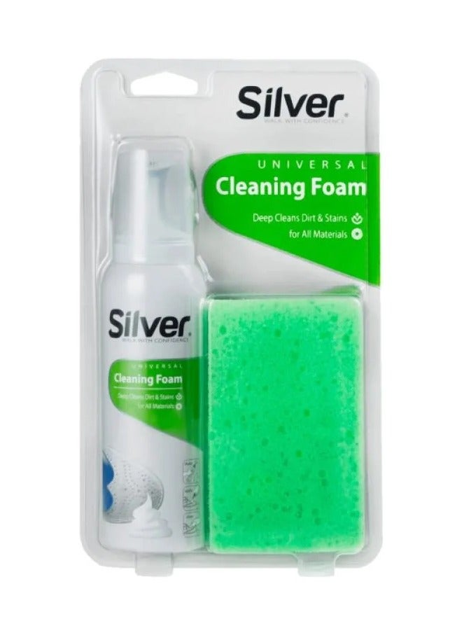 Silver Dirt and Stain Cleaning Foam with Sponge 125ml