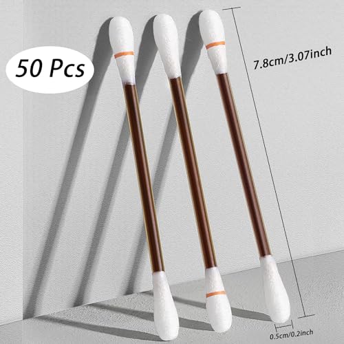 Kwinto 50 Pack Disposable Iodide Cotton Swab Makeup Double-headed Iodine Disinfectant Cotton Stick for Outdoor Sport Travel Medical Supplies Clean Wounds Care First Aid - Image 2