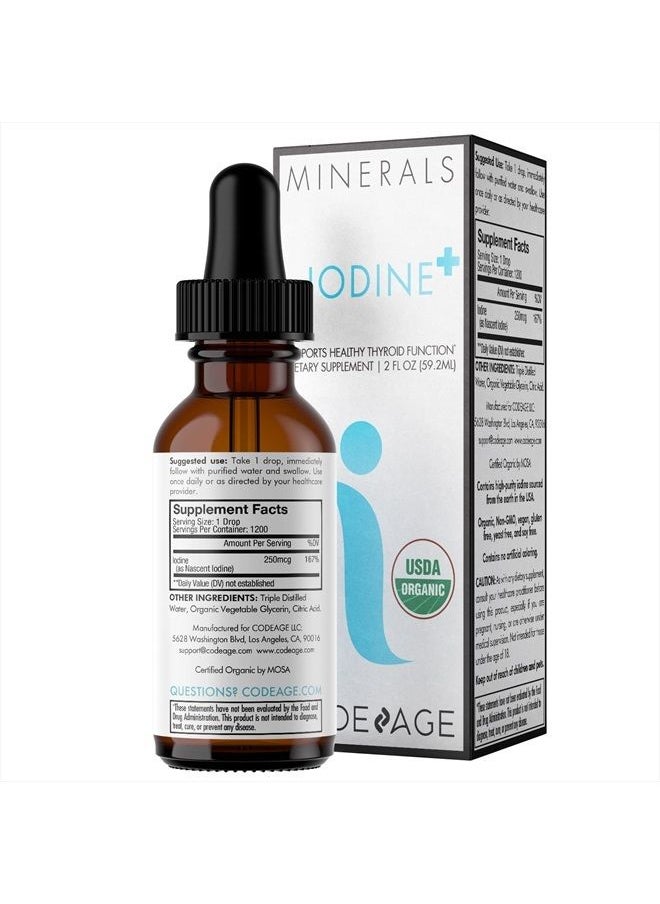 Codeage USDA Organic Iodine Drops – 250 Mcg - 1+ Year Supply - Liquid Iodine Supplement – Iodine Drops Solution - Pure, Clear Iodine - Vegan Iodine Liquid Drop - 2 fl oz  - Image 5