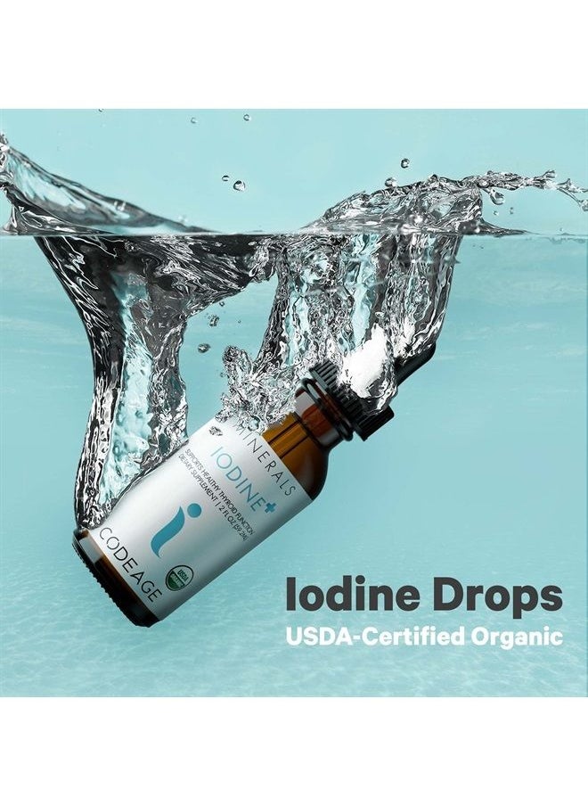 Codeage USDA Organic Iodine Drops – 250 Mcg - 1+ Year Supply - Liquid Iodine Supplement – Iodine Drops Solution - Pure, Clear Iodine - Vegan Iodine Liquid Drop - 2 fl oz  - Image 3