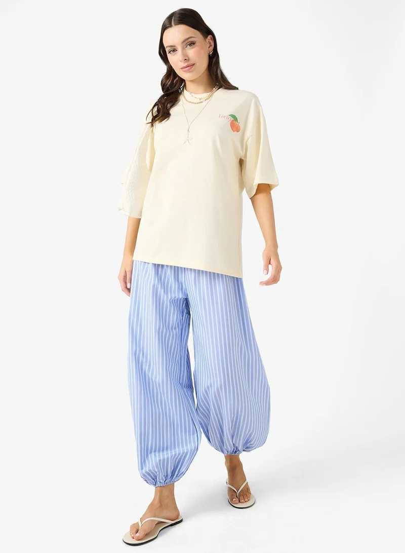 Ginger Cotton Oversize Travel Graphic T-shirt