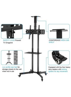 DG60B FS Mobile/Rolling TV Cart with Lockable Wheels, Floor TV Stand 32-75 Inch, LED & LCD Screen TV Trolley with Supported Camera Rack & Strong Wheels Holds up to 50 Kg - pzsku/ZC1E9272E22A94C6DCC4DZ/45/_/1724449859/aaca1bb6-265f-4917-a314-c09f5fd090fe