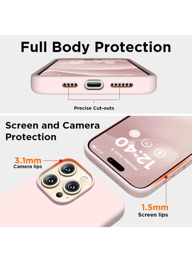 متوافق مع غطاء iPhone 15 Pro، غطاء من السيليكون السائل، غطاء حماية كامل للجسم مقاوم للصدمات، غطاء هاتف نحيف ورقيق مع بطانة ناعمة من الألياف الدقيقة المضادة للخدش، 6.1 بوصة - Image 3
