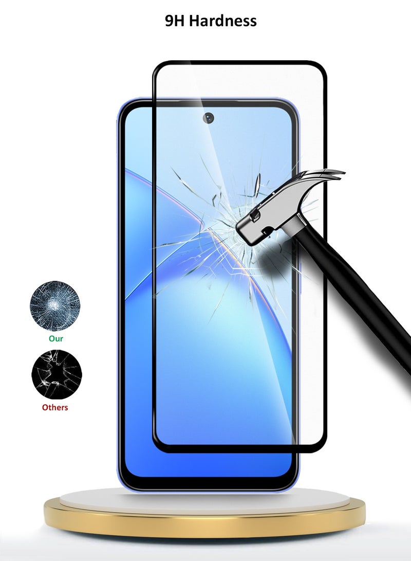 Wtech Infinix Smart 10 Plus / Infinix Smart 10 4G 2025 Premium E2E Series Full Glue Full Cover Tempered Glass Screen Protector (MSGECN) - Clear/Black - Image 3