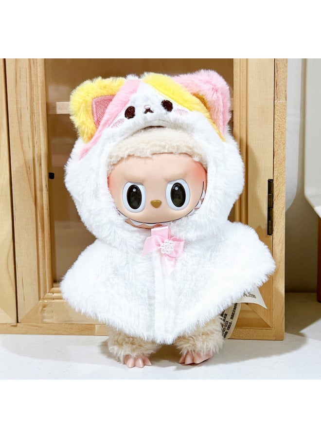 Labubu Labubu Doll Plush Doll Vinyl Doll 17cm Costume Suit For Clothes Accessories-Specification:17cm Labubu Can Be Worn -Colour:Little Cat Cloak