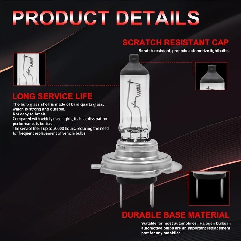 H7 Halogen Headlight Bulb 70W 12V – High Brightness Quartz Glass Automotive Lamp with German Technology for Cars, SUVs & Trucks - Image 3