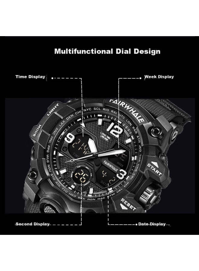 Fairwhale Junior High School Students' Electronic Watch Sports Fashion Dual Display Waterproof Wrisch 4340-2 Back-to-school Season Gift - Image 1