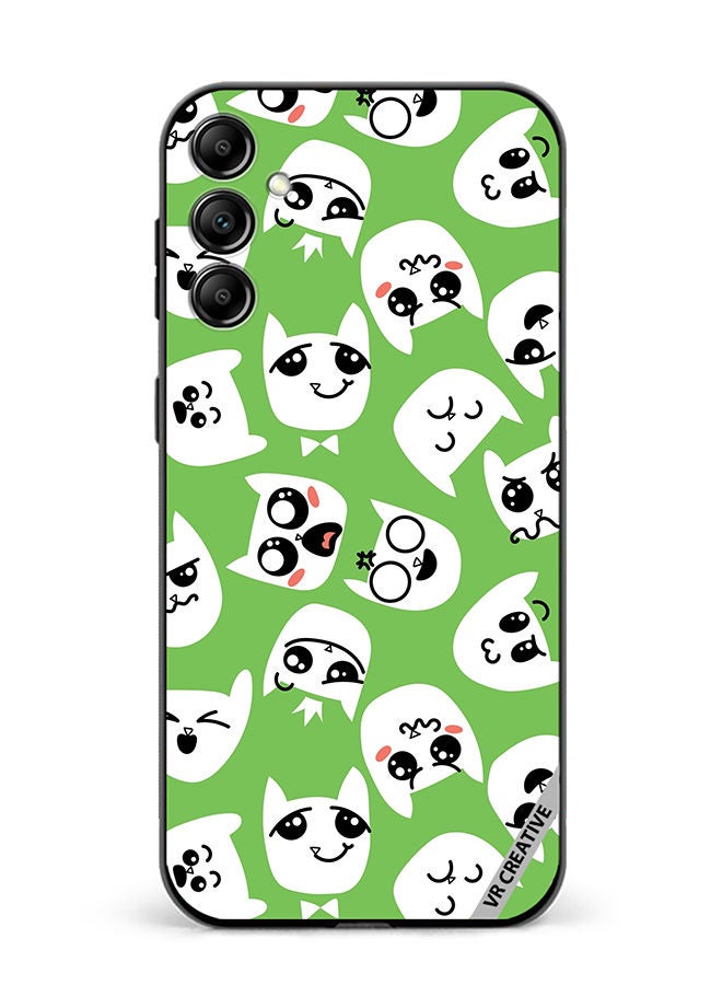 VR CREATIVE Protective Case Cover For Samsung Galaxy A14 5G/A14 Doodle Cat Emoticons Design Multicolour - Image 1