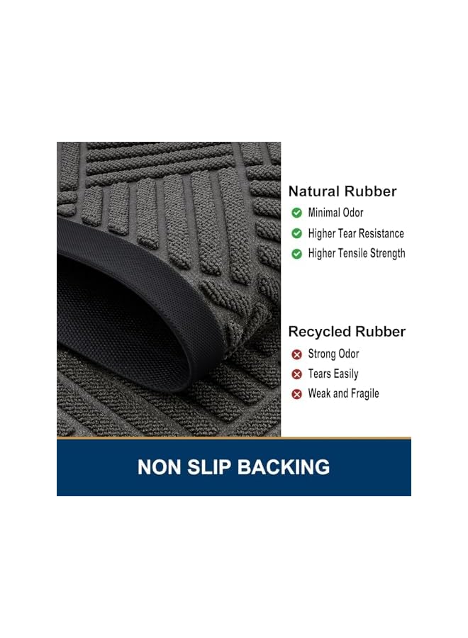 The Bros Front Door Mat Outside Entrance, Heavy Duty Outdoor Indoor Mat, Natural Rubber Doormat, Non Slip, Trap Dirt and Moisture, Easy Clean, Low Profile Patio Porch Entryway Mat, 30x17, Grey - Image 5