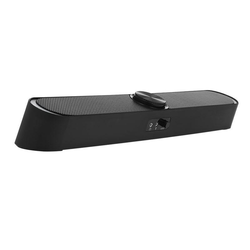 V-198 USB Powered Sound Bar Computer Speakers with LED Lights 3.5mm Audio Mic Plug Wired Soundbar Speaker for PC Cellphone Tablets Desktop Laptop - Image 5