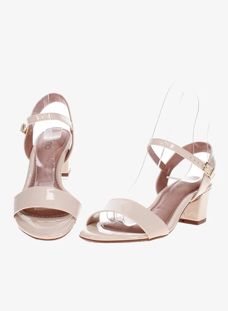 Beira Rio Cream Mid Heel Sandals for Women – Stylish & Comfortable Footwear for Any Occasion for Women | Best Price UAE