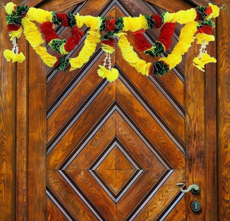 SESONBY Recycled Flowers Home Decoration Latest Hanging Toran Main Door Garlands Handmade Bandhanwar Door Entrance Hanging HomeTraditional Wall Decoration Diwali Decoration Diwali Gift - Image 1