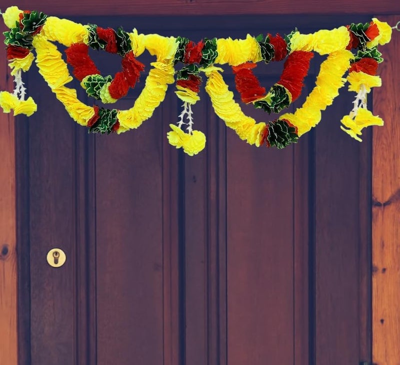SESONBY Recycled Flowers Home Decoration Latest Hanging Toran Main Door Garlands Handmade Bandhanwar Door Entrance Hanging HomeTraditional Wall Decoration Diwali Decoration Diwali Gift - Image 3