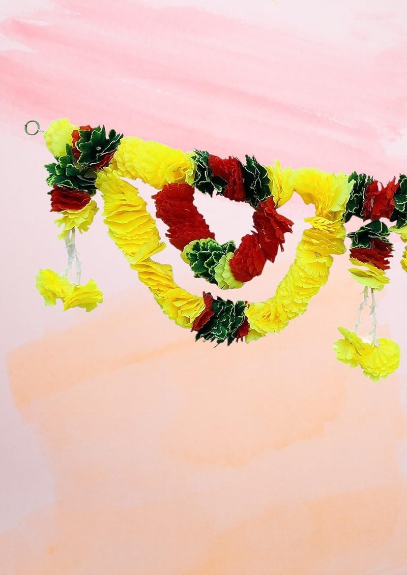 SESONBY Recycled Flowers Home Decoration Latest Hanging Toran Main Door Garlands Handmade Bandhanwar Door Entrance Hanging HomeTraditional Wall Decoration Diwali Decoration Diwali Gift - Image 4
